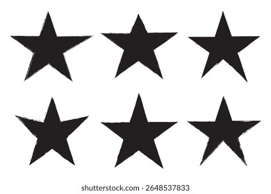 Estrella del Vector grunge. Icono de estrella de trazo de pincel.