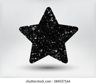 Vector Grunge Star.Distressed Star Symbol.