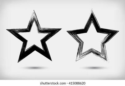 Vector Grunge Star.Grunge Star Symbol.