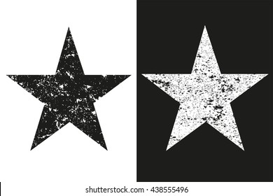 Vector Grunge Star.Grunge Star Symbol.