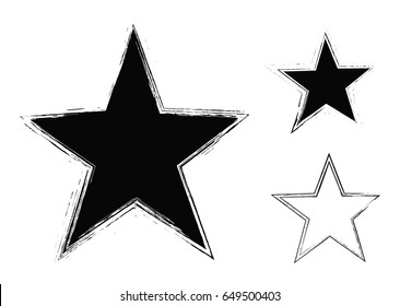 Vector grunge stars.Set of distressed stars.
