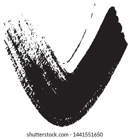 Vector grunge style brush. The paint stroke on white background. Abstract line. The ink spot