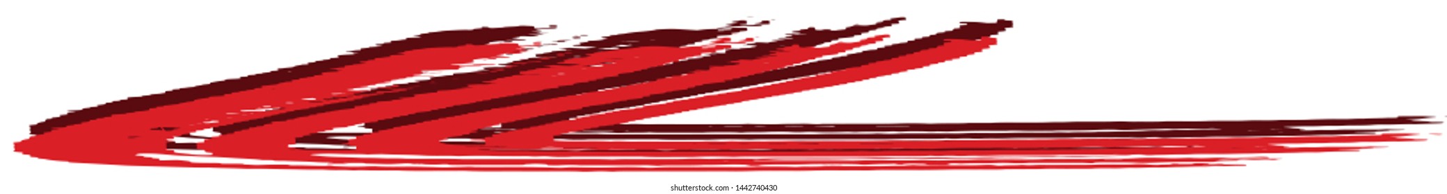 Vector grunge style brush. The paint stroke on white background. Abstract line. The ink spot