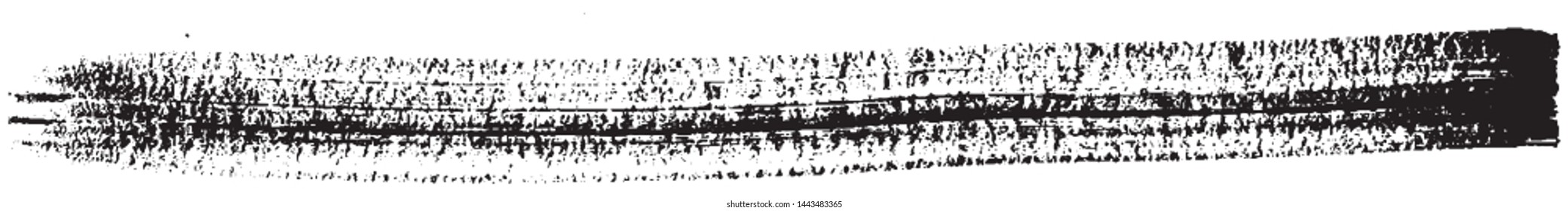 Vector grunge style brush. The paint stroke on white background. Abstract line. The ink spot