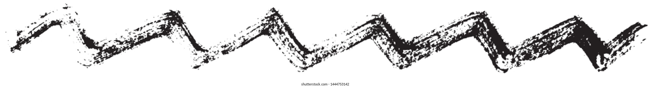 Vector grunge style brush. The paint stroke on white background. Abstract line. The ink spot