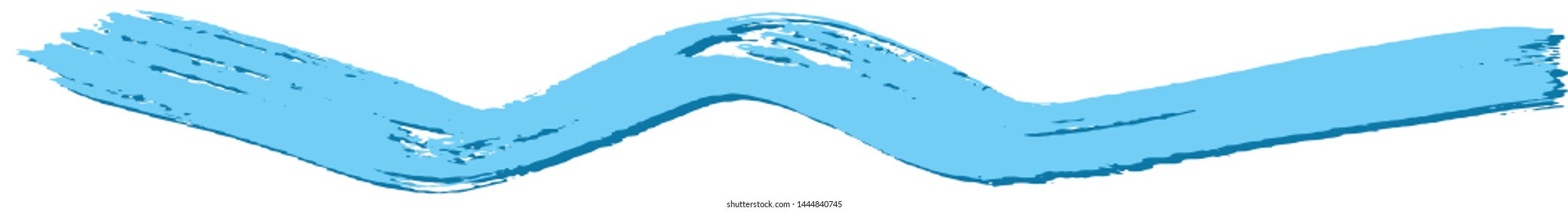 Vector grunge style brush. The paint stroke on white background. Abstract line. The ink spot