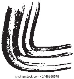 Vector grunge style brush. The paint stroke on white background. Abstract line. The ink spot
