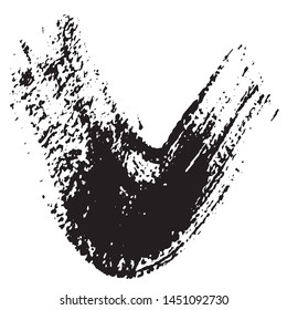 Vector grunge style brush. The paint stroke on white background. Abstract line. The ink spot