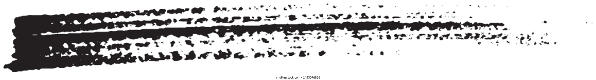 Vector grunge style brush. The paint stroke on white background. Abstract line. The ink spot