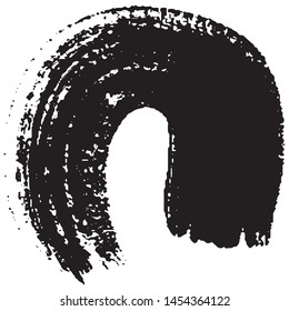 Vector grunge style brush. The paint stroke on white background. Abstract line. The ink spot