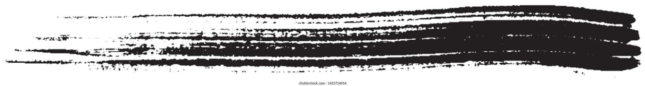 Vector grunge style brush. The paint stroke on white background. Abstract line. The ink spot