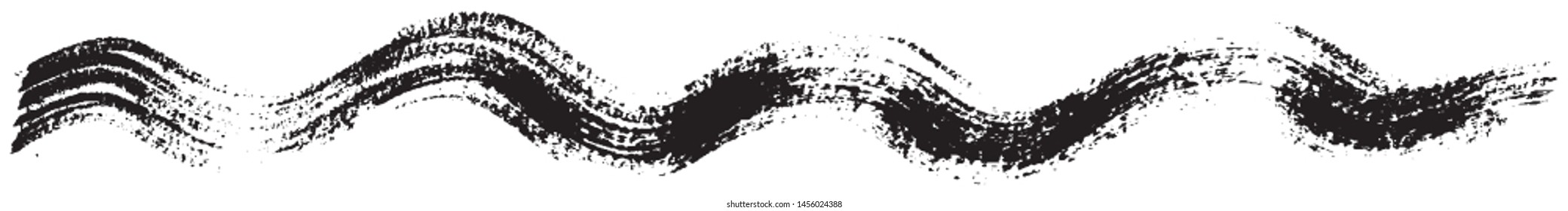 Vector grunge style brush. The paint stroke on white background. Abstract line. The ink spot