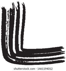 Vector grunge style brush. The paint stroke on white background. Abstract line. The ink spot