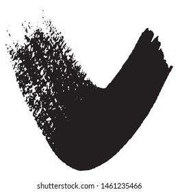 Vector grunge style brush. The paint stroke on white background. Abstract line. The ink spot