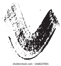 Vector grunge style brush. The paint stroke on white background. Abstract line. The ink spot