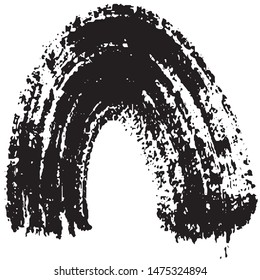 Vector grunge style brush. The paint stroke on white background. Abstract line. The ink spot
