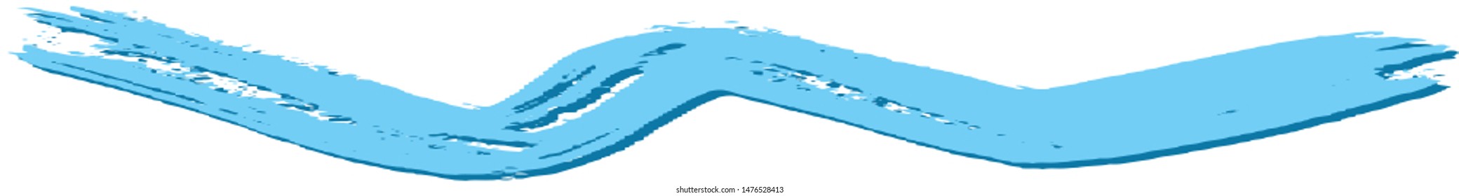 Vector grunge style brush. The paint stroke on white background. Abstract line. The ink spot