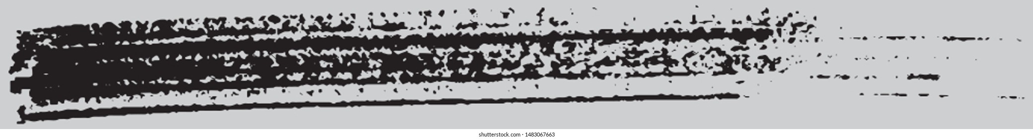 Vector grunge style brush. The paint stroke on white background. Abstract line. The ink spot