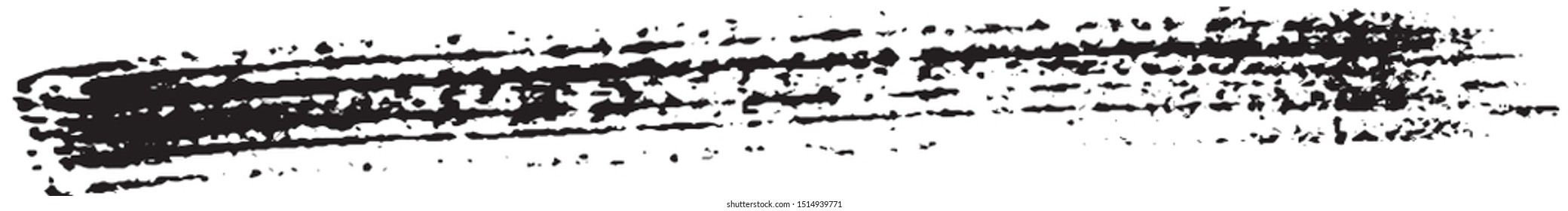 Vector grunge style brush. The paint stroke on white background. Abstract line. The ink spot