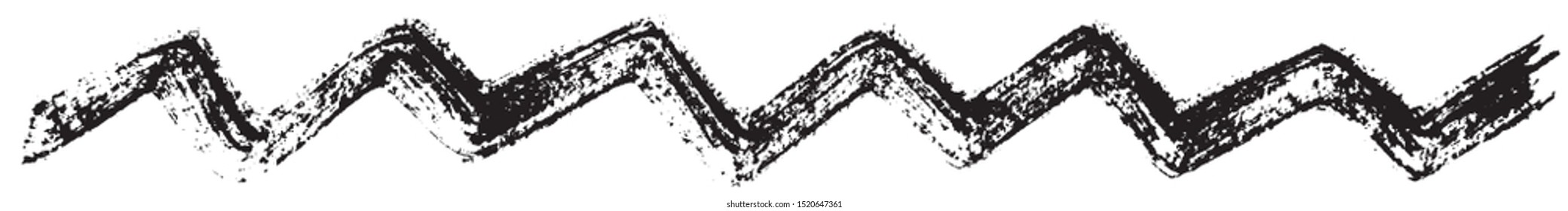 Vector grunge style brush. The paint stroke on white background. Abstract line. The ink spot
