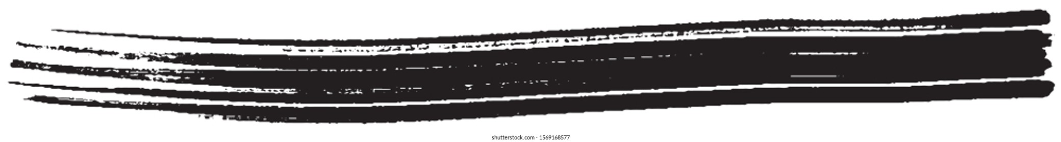 Vector grunge style brush. The paint stroke on white background. Abstract line. The ink spot