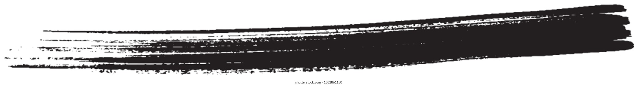 Vector grunge style brush. The paint stroke on white background. Abstract line. The ink spot