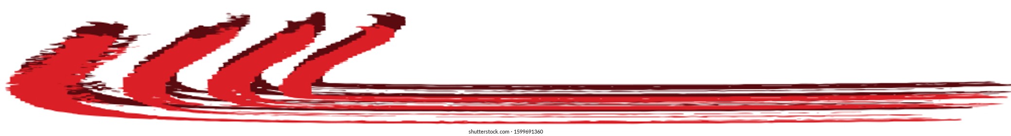 Vector grunge style brush. The paint stroke on white background. Abstract line. The ink spot