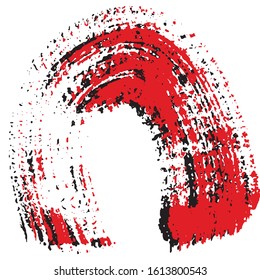 Vector grunge style brush. The paint stroke on white background. Abstract line. The ink spot