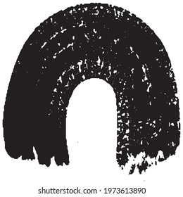 Vector grunge style brush. The paint stroke on white background. Abstract line. The ink spot