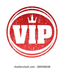 Vector grunge style rubber stamp design with caption VIP (Very Important Person) and crown 