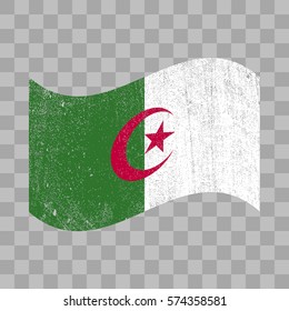 vector grunge styled flag of algeria