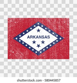 vector grunge styled flag of Arkansas. State of the United States