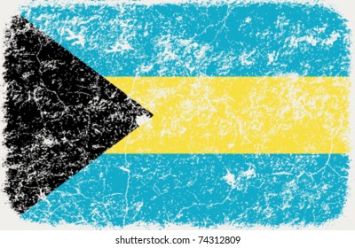 vector grunge styled flag of bahamas