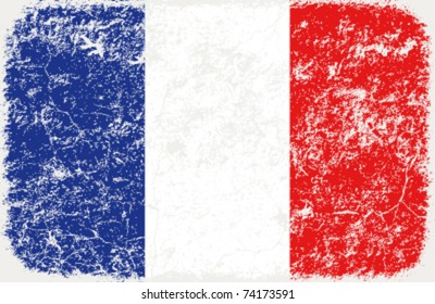 vector grunge styled flag of france