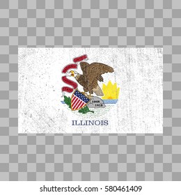 vector grunge styled flag of Illinois. State of the United States