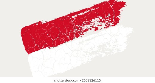vetor grunge estilo bandeira da Indonésia