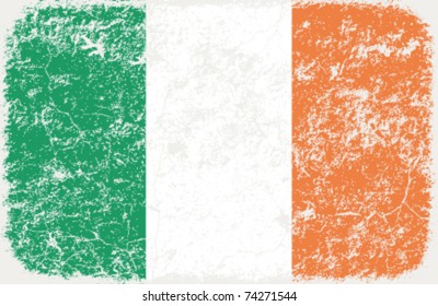 vector grunge styled flag of ireland