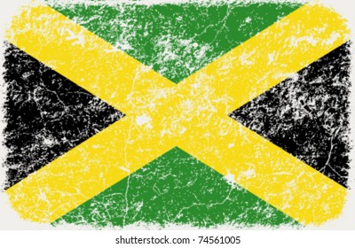 vector grunge styled flag of Jamaica