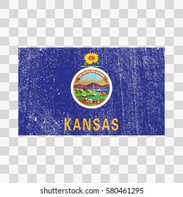 vector grunge styled flag of Kansas. State of the United States