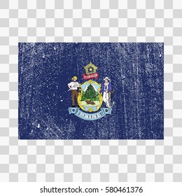 vector grunge styled flag of Maine. State of the United States