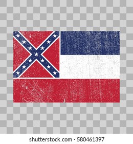 vector grunge styled flag of Mississippi. State of the United States
