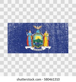 vector grunge styled flag of New York. State of the United States