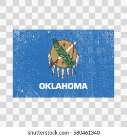 vector grunge styled flag of Oklahoma. State of the United States