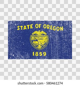 vector grunge styled flag of Oregon. State of the United States