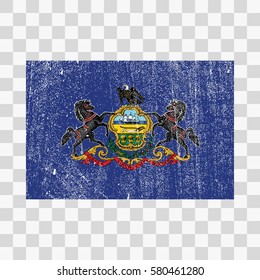 vector grunge styled flag of Pennsylvania. State of the United States