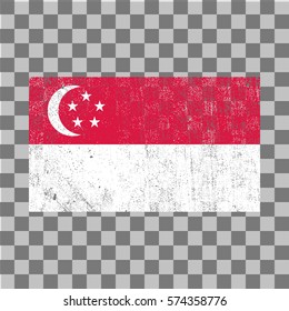 vector grunge styled flag of Singapore
