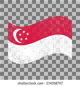 vector grunge styled flag of Singapore
