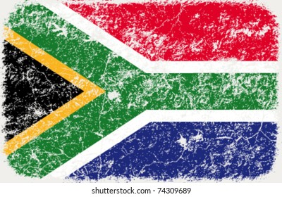 vector grunge styled flag of south africa