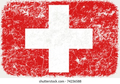 vector grunge styled flag of switzerland