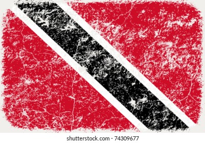 vector grunge styled flag of trinidad and tobago